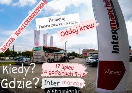 Akcja Krwiodawstwa przy Intermarche w Strumieniu